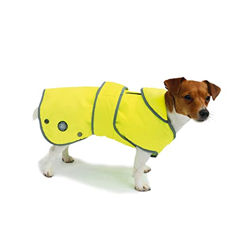 Ancol Muddy Paws All Weather Stormguard Dog Puppy Coat Hi Vis, Waterproof Pet Jacket with Fleece Lining and Chest Protector