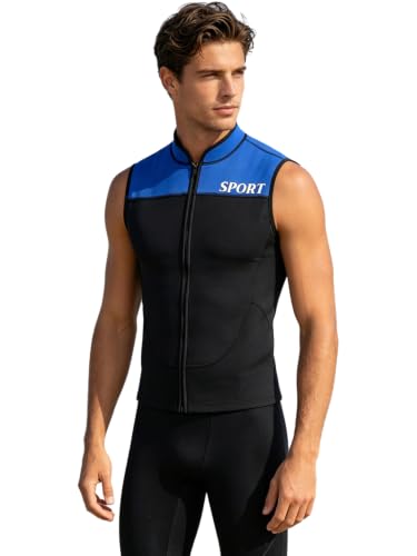 Chaqueta de buceo para hombre chaleco de surf 3mm goma traje húmedo camiseta superior para deportes acuáticos con cremallera frontal miniatura 3
