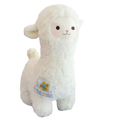 Simmpu Alpaca Peluche Giocattolo - Dormire Con Alpaca Peluche - Alpaca Bianca - Little Kavay Peluche Giocattolo Per Ragazzi e Ragazze,Regalo Di Capodanno,Regalo Di Natale Di Compleanno (28cm)