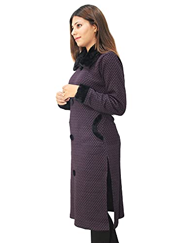 Image of Matelco Women's Wool Straight Kurti for Winters (Ad04Caz45 Black Parent).
