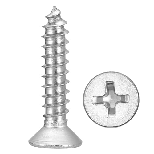 Vis à bois cruciformes à tête fraisée #7 x 3/4 en acier au carbone Metallixity lot de 500