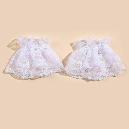 Lolita Lace Gloves Hand Sleeve Lace Elastic Bracelet Ruffled Floral Lace Wrist Cuffs for Party Wedding Masquerade2