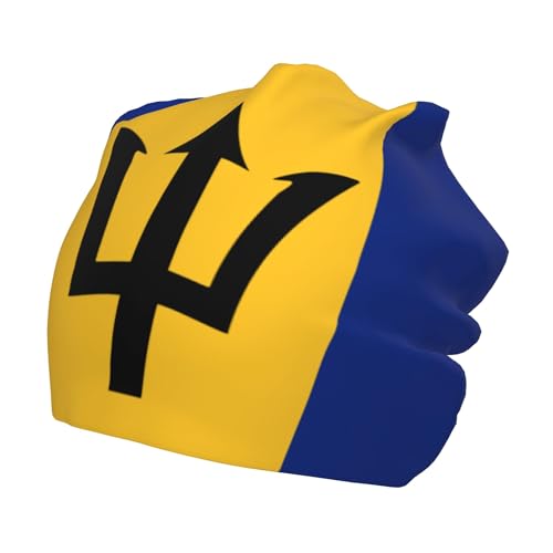 Flag of Barbados Children Hip Hop Knitted Hat Kids Elastic Leisure Knit Cap Warm Sleep Beanies Black