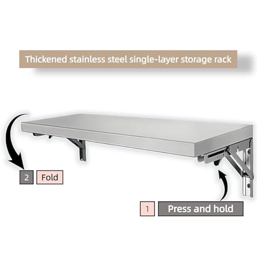 Table pliante murale en acier inoxydable au design épuré et durable - 3