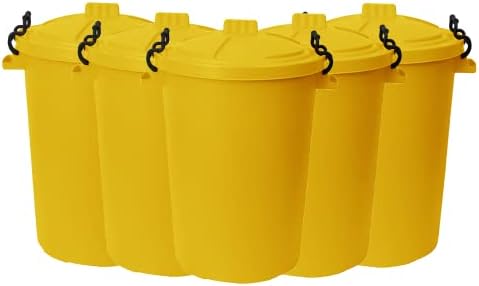 M1SS 50L Litre Heavy Duty Plastic Clip Lock Lid Bin Indoor or Outdoor Rubbish, Dustbin, Trash Can, Waste or Storage of Animal Feed. (5, Dark Green)