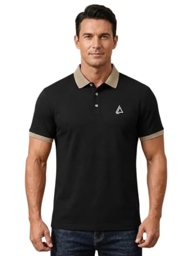 Image of TAGAS Mens Polo T-Shirt || Men's Color Block Polo Tshirt | Short Sleeve Casual Pullover with Collar |Casual Wear for Men | Mens Regular FIT T-Shirts
