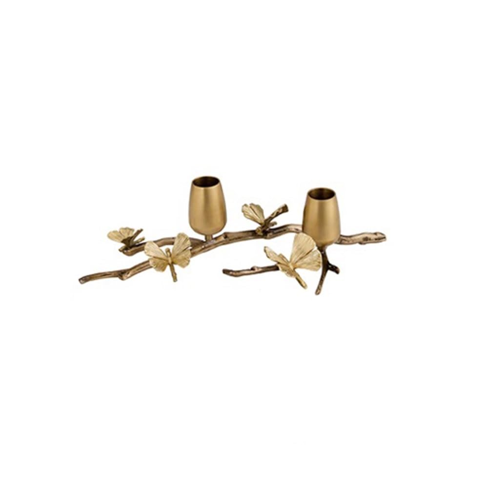 Candlestick Holder Light luxury romantic brass candle holder retro decorative double-headed candlestick ornaments