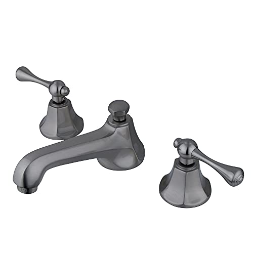 Best Deal 🛒 Kingston Brass KS4468BL Metropolitan Widespread Lavatory Faucet with Metal lever handle, Brushed Nickel