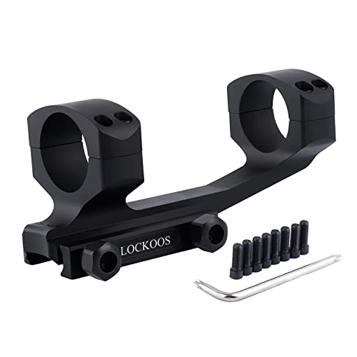 LOCKOOS 20 MOA Scope Mount 30mm, Dual Ring Tactical Cantilever Offset 2inch for Picatinny Rail, Black