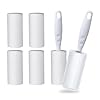 Oiamker Fusselrolle 6 Rollen mit 2 Abroller 1 Staubschutzhülle, Extra Klebrige Fusselrolle Kleidung, Fusselroller für Kleidung, Haare, Katzenhaare, Hundehaare, 60 Blatt/Rollen