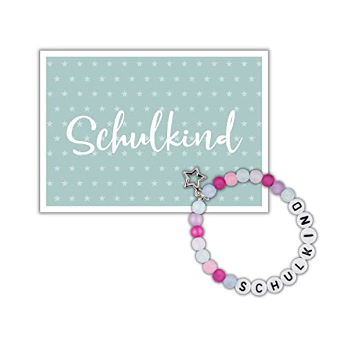 Bracelet fille rose avec pendentif étoile pour l'école
