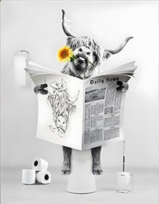 QPLGTU Bathroom Animal Decoration Pictures, Interesting Animal Poster Decoration Pictures