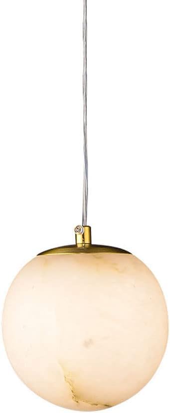 Luminaire suspendu sphérique blanc en marbre, lustre moderne G9 pour chambre et salon