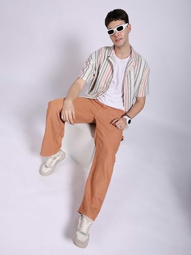 Image of The Indian Garage Co Men Baggy Solid Mid-Rise Stretchable Jeans