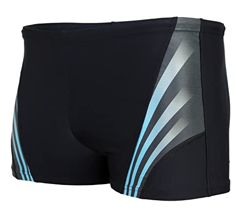 Aquarti Herren Kurze Badehose mit Streifen, Farbe: Schwarz/Blau, Größe: XL Cover