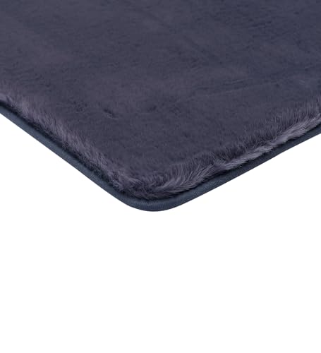 Image of Pano Fur Stylish Anti -Skid Backing Super Soft Runner for Bathroom, Kitchen & Living Room Runner, Anti -Skid, Bedside Runner for Bedroom, Floor, Home Decoration, Cashmere 50X150 Cm, Dark Grey