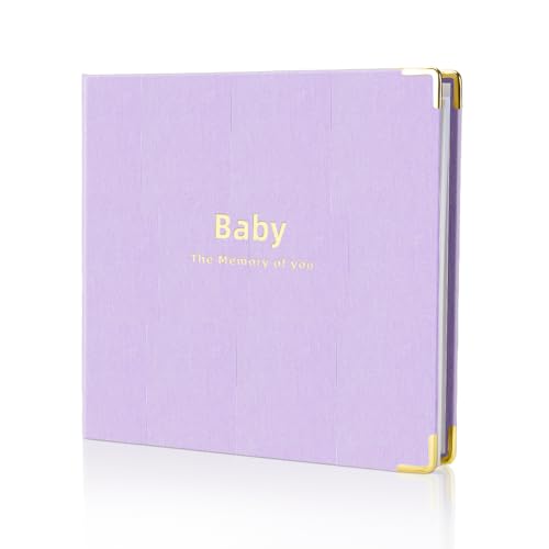Image of Baby book Baby Memory Book for baby boys and girls First 5 years baby book keepsake baby books (Purple)
