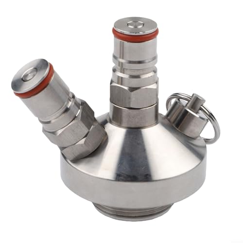 Cerradura de doble bola para dispensador de barril de cerveza, herramienta casera de acero inoxidable, compatible con barriles de 2 L a 10 L, cuenta con tapa roscada para evitar fugas