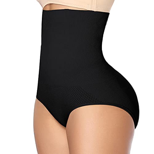 SLIMBELLE Women Tummy Control Panties Shapewear High Waist Body Shaper Briefs Seamless Panty Girdle Underwear Butt Lift Black XL&2XL