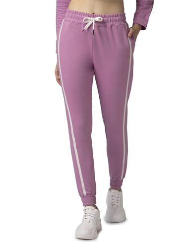 Image of FYLTR Women's Joggers with Side Tape Detailing - Elasticated Waistband | Contrast Drawstring | Elasticated Hem | Trackpants for Women | Winter Joggers for Women