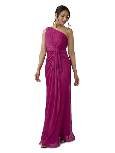 Image of Adrianna Papell One Shoulder Pleated Draped Starburst Gown