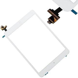 Replacement Screen for White iPad Mini Touch Screen Digitizer IC Chip Home Button and Flex Cable Assembly WiFi or Cellular or with Retina Display Model# A1432, A1454, A1455, A1489, and A1490