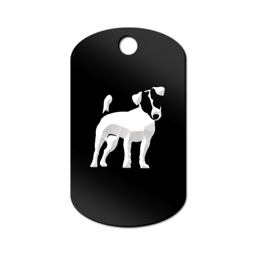 Mister Petlife Jack Russell Terrier Engraved Keychain/GI Tag JRT Parson Black