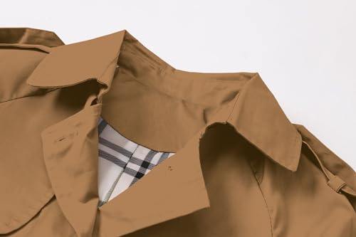 Image of Betusline Boys Waterproof Trench Coat Double Breasted Classic Belted Outwear Jacket Dress Coats