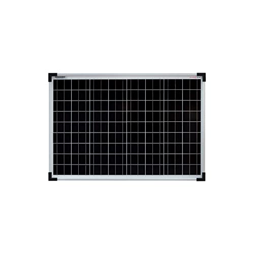 enjoy solar Mono Panneau solaire monocristallin 50 W 36 V - Panneau solaire idéal pour les logements de jardin 24 V - Centrale de balcon, camping-car, caravane