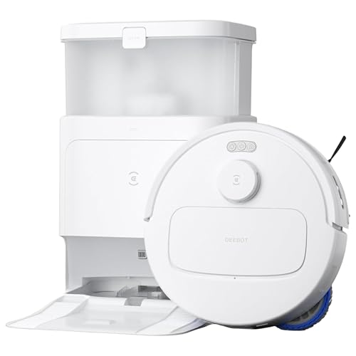 ECOVACS N30 PRO OMNI Aspirateur Robot avec Station OMNI tout-en-un, 10000Pa, Robot Aspirateur Laveur avec Brosse ZeroTangle 2.0, Nettoyage à l'eau chaude...