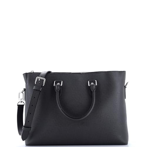 Pre-Loved Anton Soft Briefcase Taiga Leather, Gray