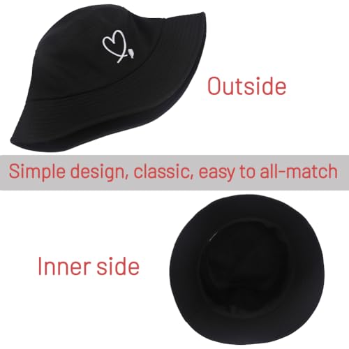 Image of Cotton Bucket Hat for Women Men Summer Travel Sun Beach Bucket Cap, Unisex Outdoor Fisherman Hat