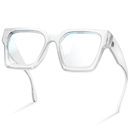 livho Oversized Eyewear Frame for Woman and Men - Rectangle Fashion Glasses for Computer, Chic Preppy Frame
