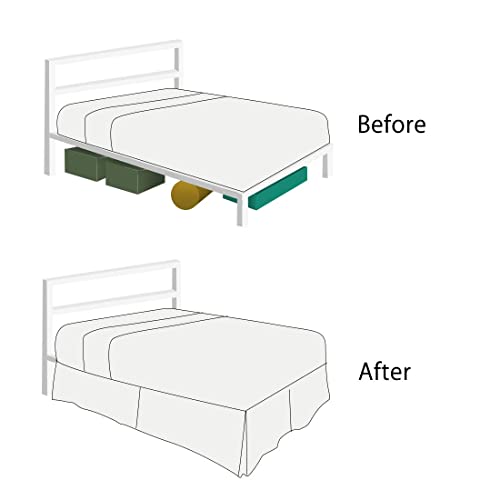 Bed Skirt California King Bed Skirt 18 Inch Drop, Tailored/Pleated Bedskirt, Dust Ruffle With Split Corners And Platform, Solid Wrinkle And Fade Resistant Bedskirt (California King, White) #TOP7