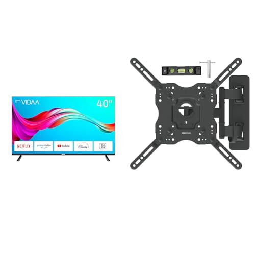 DYON Smart 40 VX-2 100 cm (40 Zoll) Fernseher & Amazon Basics - Bewegliche TV-Wandhalterung, für Fernseher mit Einer Bildschirmdiagonale von 26-55 Zoll/66-140 cm, Schwarz