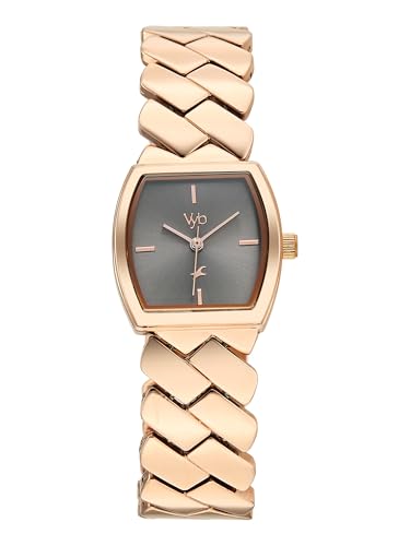 Image of Fastrack Vyb Showstopper with Quartz Analog Grey Dial Rose Gold Alloy Strap Watch for Girls - FV60112WM02W
