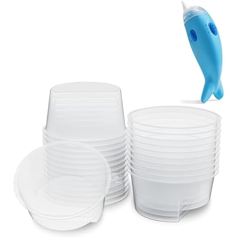 Berrcom Baby Nasal Aspirator 25pcs Mucus Cup for Nose Washable Extra Mucus Cup Toddler Replacement Mucus Cup -Transparent Cover