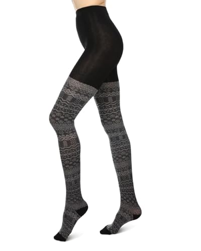 Image of MeMoi Fairisle Frost Cotton Blend Sweater Tights