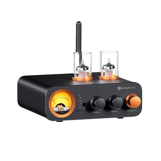 Fosi Audio MC331 Tube Integrated Amplifier with DAC, 2 Channel Home Audio Stereo Power Amp for HiFi Bookshelf Speakers/3.5mm Headphones, Vintage VU Meter Preamp with Bluetooth and USB/Opt/Coax/RCA