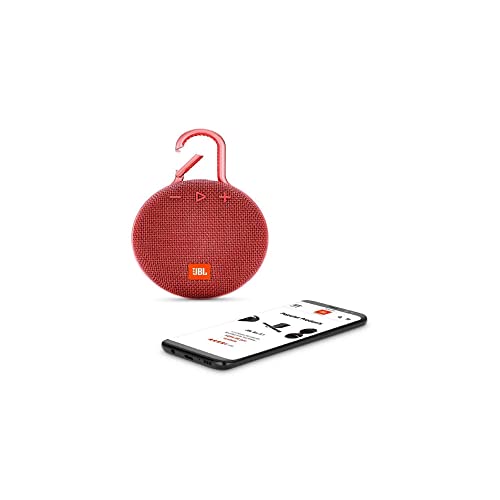 Image of JBL Clip 3, Wireless Portable Bluetooth Speaker with Mic, JBL Signature Sound, Integrated Carabiner, Vibrant Color Options with IPX7 Waterproof & AUX (Red)