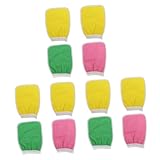 Healeved 12 Piezas guante exfoliante guantes exfoliantes exfoliating gloves depurador de baño para el cuerpo depurador de espalda exfoliante removedor de piel muerta guante de spa Green