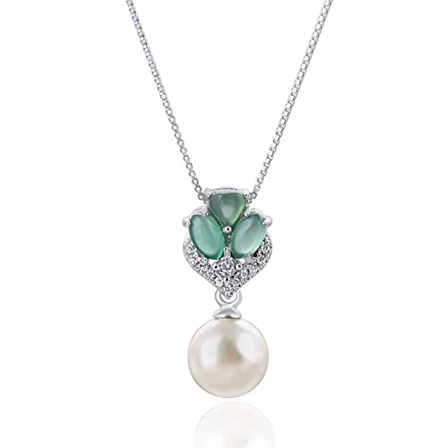 Pendentif en argent 925 vert collier chaîne boîte géométrique