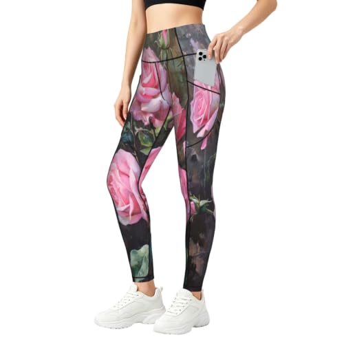 Pantalones de yoga holgados para mujer y leggings de descanso largos florales