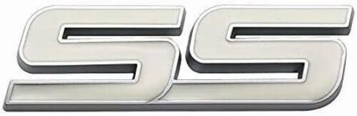 Image of 1Pc Metal SS Front Door SS Emblem Car Badge Sticker Decals Replacement for Chevy Camaro 06-10 (White)
