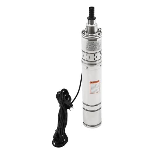 550W 230V Tiefbrunnenpumpe 2850r/min, Durchfluss 1.2m³/ 263.96 gal/h, Förderhöhe 100m/ 328.08 ft, Tauchtiefe 60m/ 196.85 ft, Edelstahl Tauchbrunnenpumpe, Wasserpumpe, Brunnenpumpe, Tauchpumpe, Rohrpum