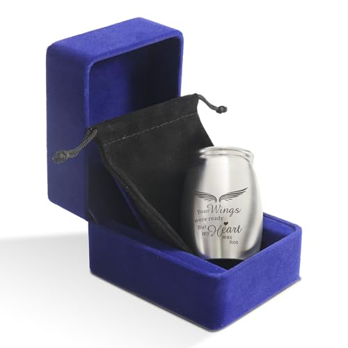 Image of Silver Small Keepsake Cremation Urn for Human Ashes or Pet Ashes | Small Memorial Token Urn with Velvet Bag - A Perfect Tribute & Gift for Families (Aluminum)