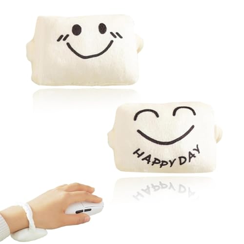 COYUN 2 Pcs Reposamuñecas Teclado, Reposamuñecas Raton, Alfombrilla Ratón Ergonomica Reposamuñecas, Reposamanos Con Sonrisa,Reposa Muñecas Para Teclado De Algodón,Para Mecanografía, Trabajo De Oficina