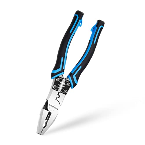 Lineman Zange, 4 in 1 Kombizange mit Abisolierzange/Crimpzange/Cutter Funktion, NOEVSBIG Heavy Duty Seitenschneidzange, 20,3 cm Cover