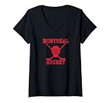 Damen Eishockey Montreal T-Shirt mit V-Ausschnitt