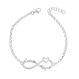 Pulsera infinito con nombres personalizados de Plata 925 – Pulsera nombres personalizados – Pulsera nombres hijos, nietos, hermanas,.. de Plata 925